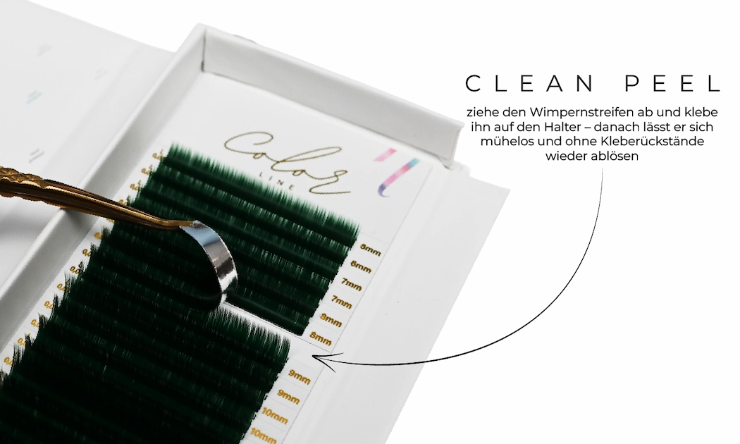 Color Line Wimpern GREEN color_line_green_clean_peel_DE