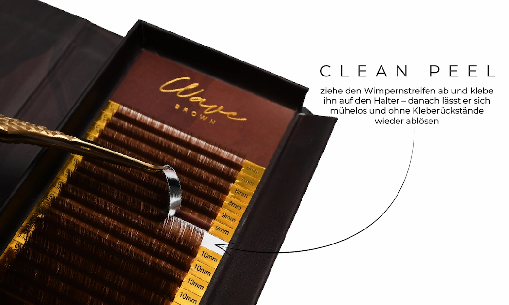 Wave Brown Wimpern - LIGHT BROWN light_brown_lashes_clean_peel_DE_1