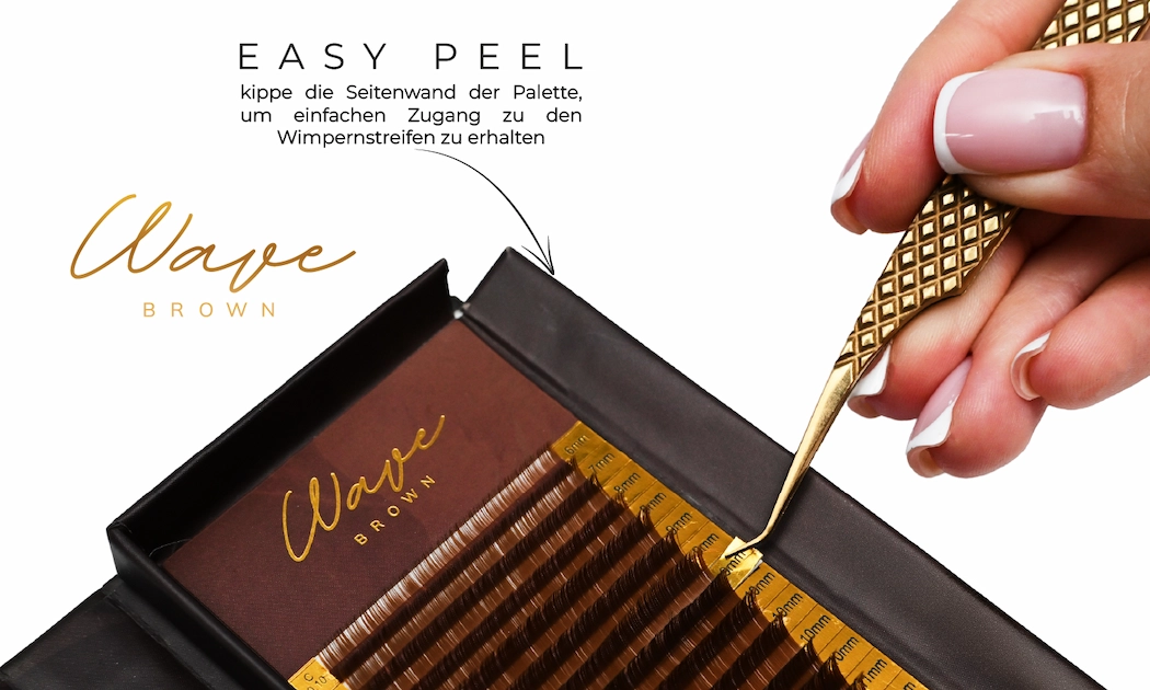 Wave Brown Wimpern - LIGHT BROWN light_brown_lashes_easy_peel_DE_1