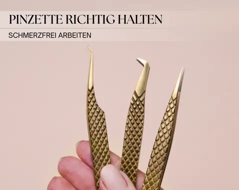Wie hält man eine Pinzette für Wimpernverlängerung richtig?