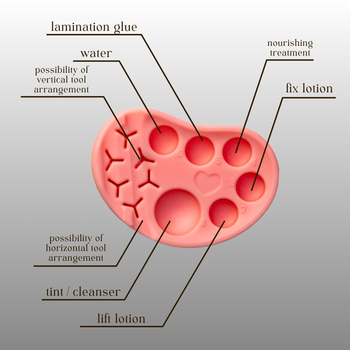Multifunktionale Silikonpalette HERZ für Augenbrauenlaminierung und Wimpernlifting