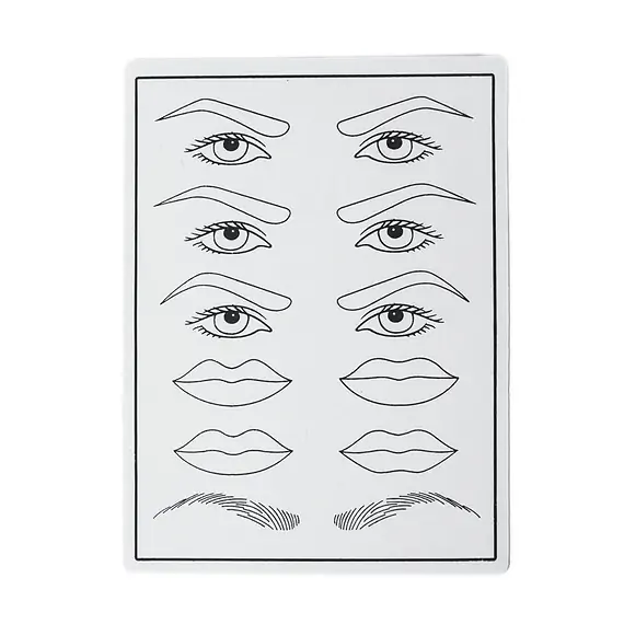 Übungshaut für Augenbrauen, Augen und Lippen