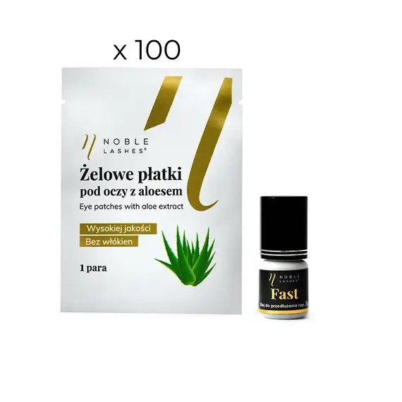 FAST Wimpernkleber + 100 Augenpads mit Aloe-Extrakt