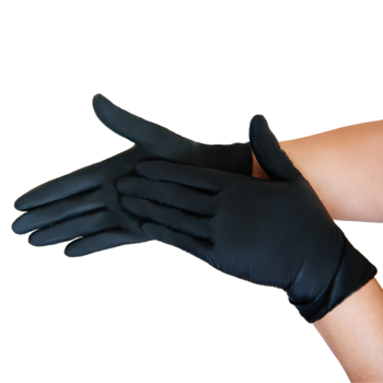 Schwarze Einweghandschuhe aus Nitril, 100 Stück