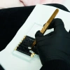 Kristalluntersatz mit markierten Wimpernlängen