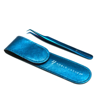 Saphirblaue Pinzette L + Etui
