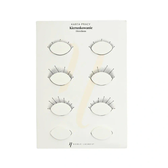 Übungsblätter für Wimpernverlängerung